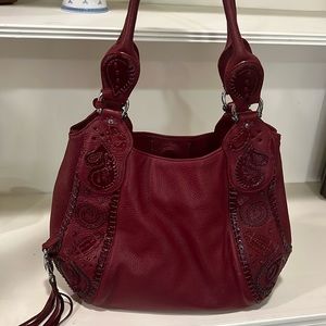 Brighton red leather shoulder bag